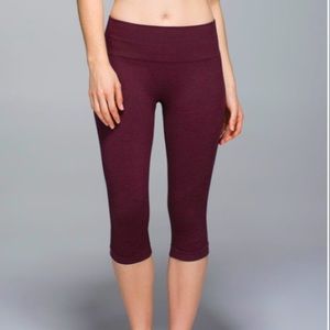 Lululemon Bordeaux In the Flow Crop Leggings